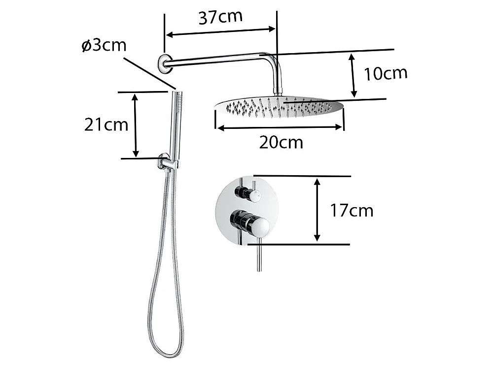 Kit de douche à encastrer TIKO or brossé