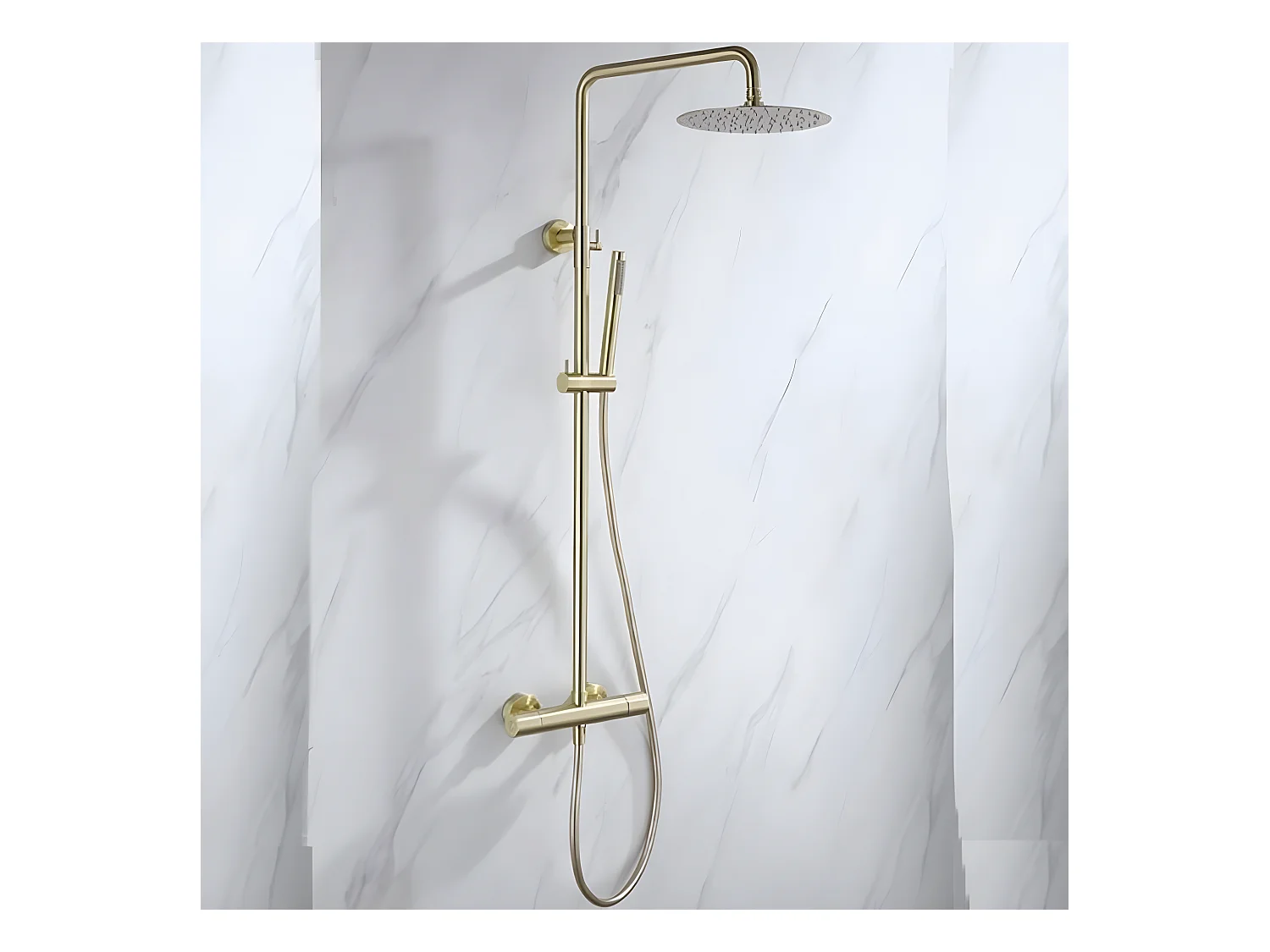 Columna de ducha termostática MANDA oro cepillado Dorado