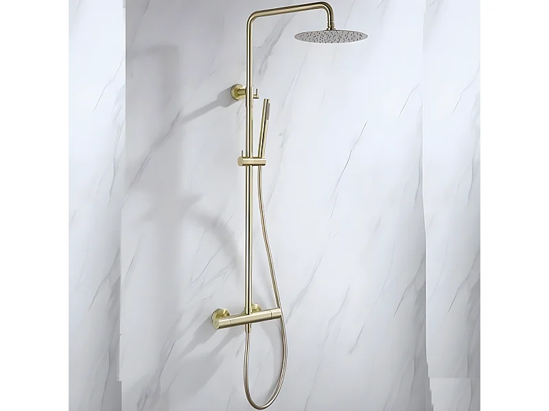 Columna de ducha termostática MANDA oro cepillado Dorado