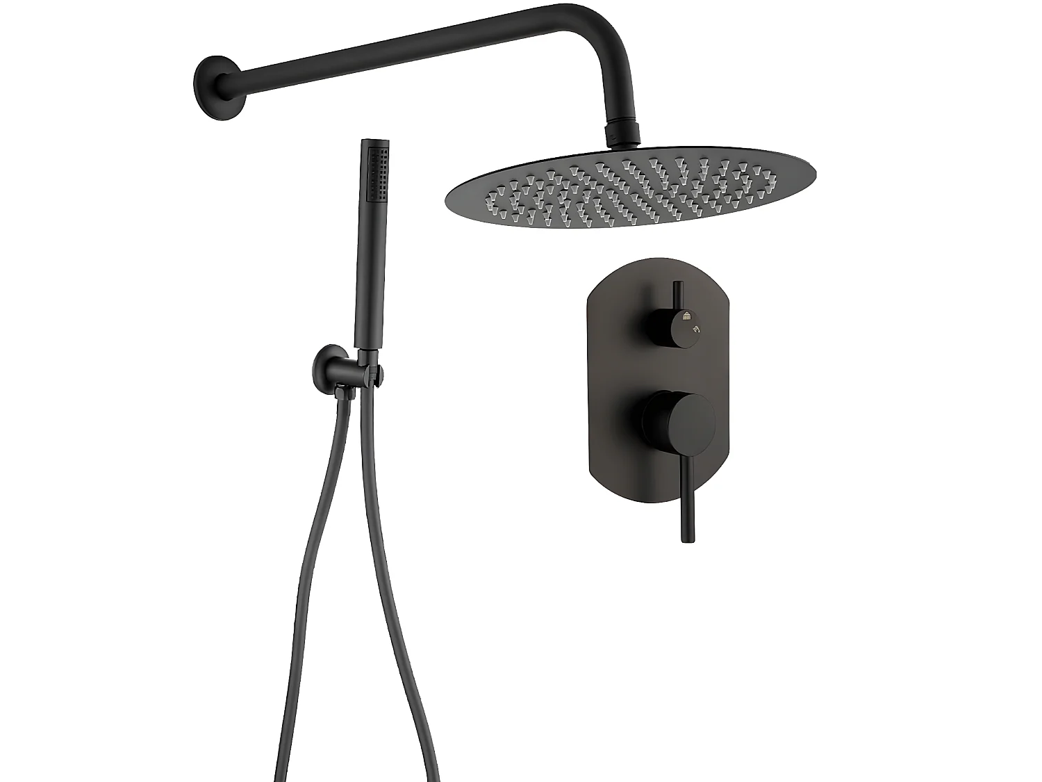 Kit de douche à encastrer NALA noir mat