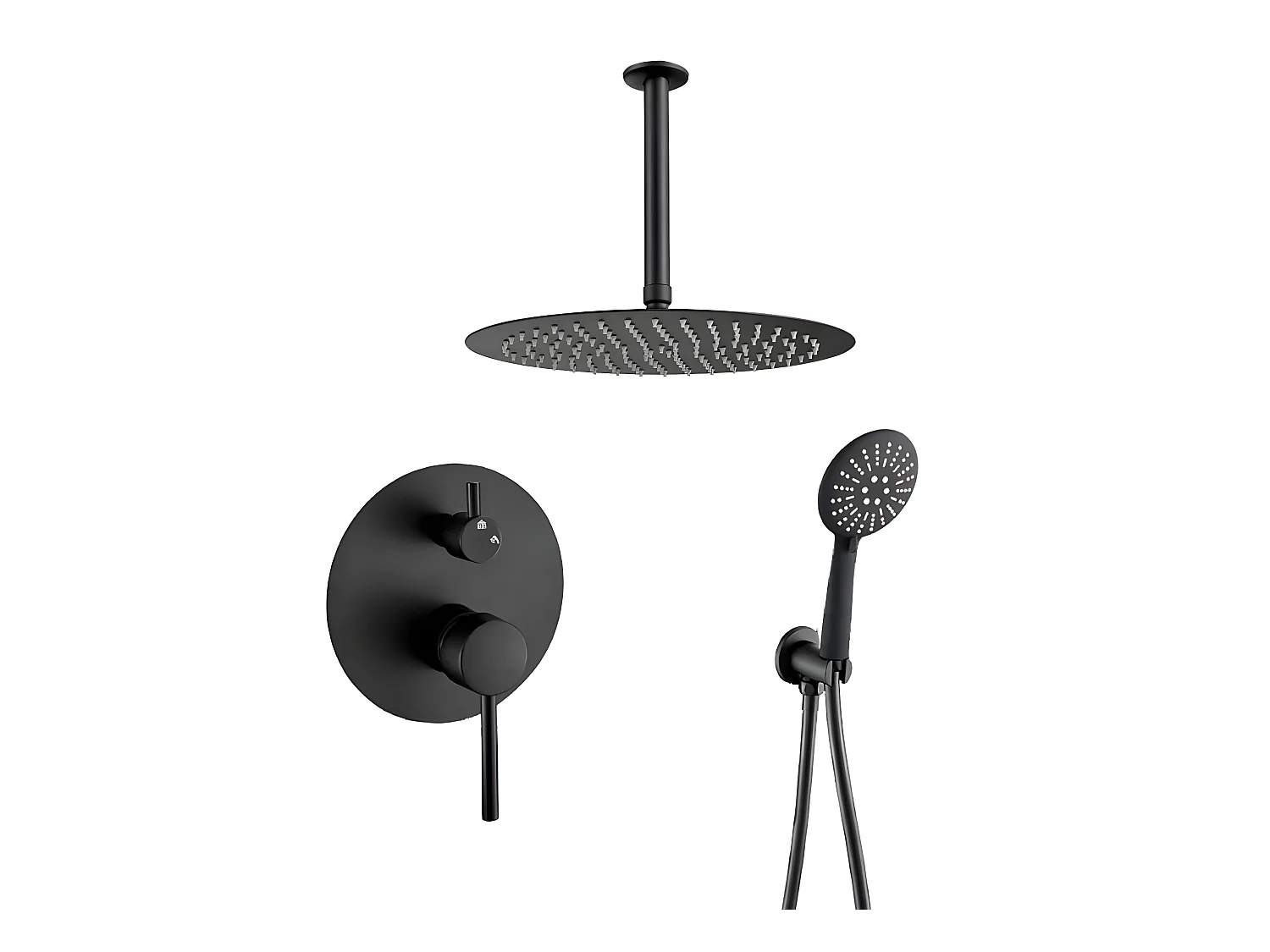 Kit de douche à encastrer AVA noir mat