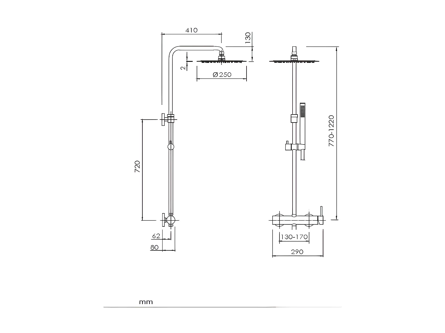 Colonne de douche mitigeur LOOP  Chrome