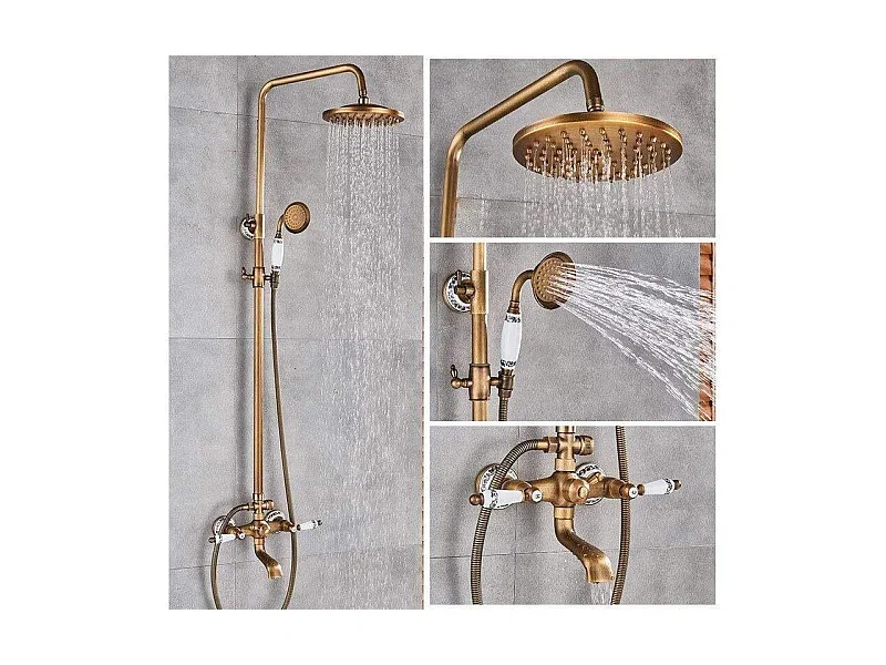 Colonne baindouche rétro FLORINA or ancien