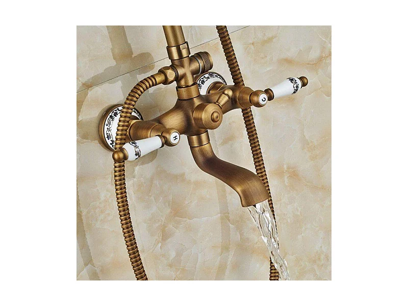 Colonne baindouche rétro FLORINA or ancien