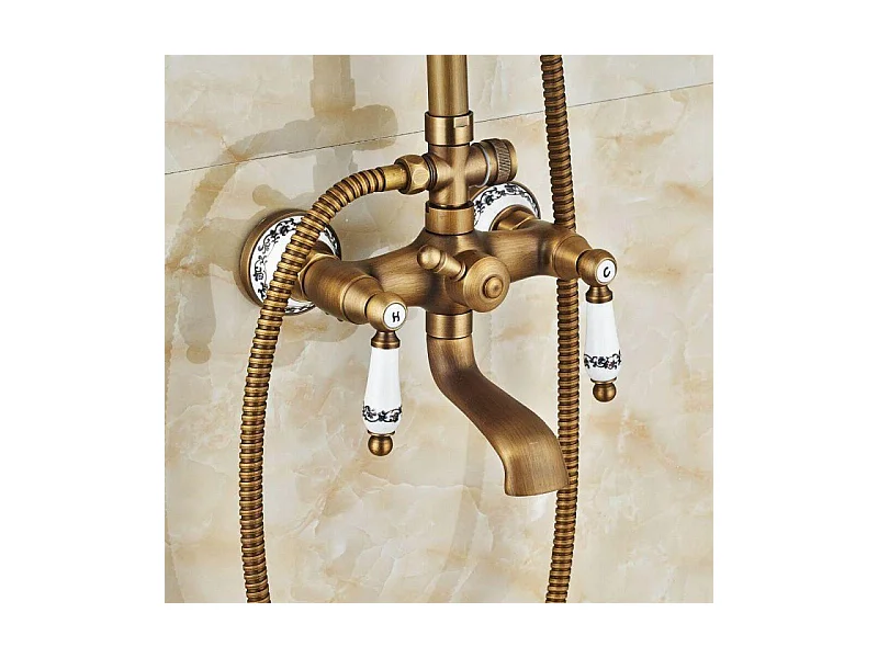 Colonne baindouche rétro FLORINA or ancien