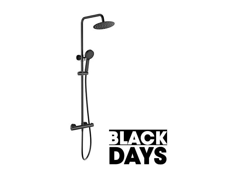 Colonne de douche thermostatique PONTI noir mat