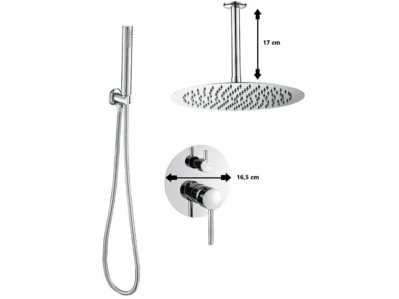 Kit doccia da incasso ASTRO soffione rotondo cromato