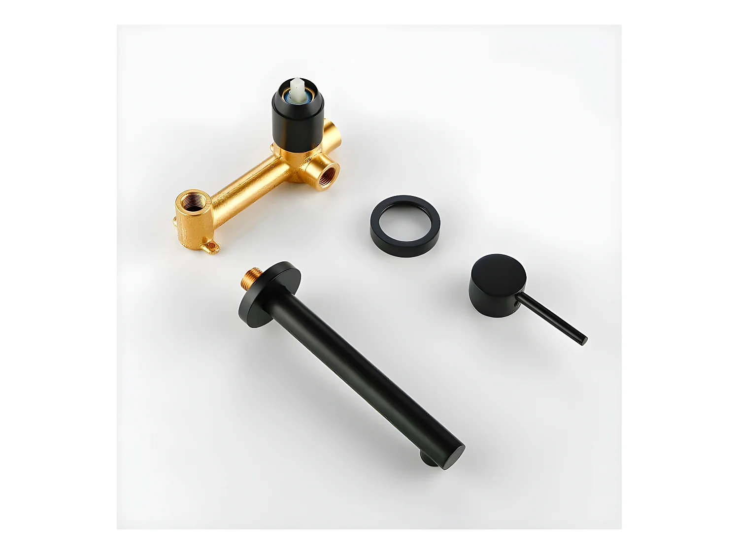 Grifo monomando lavabo empotrado KAVALA negro mate