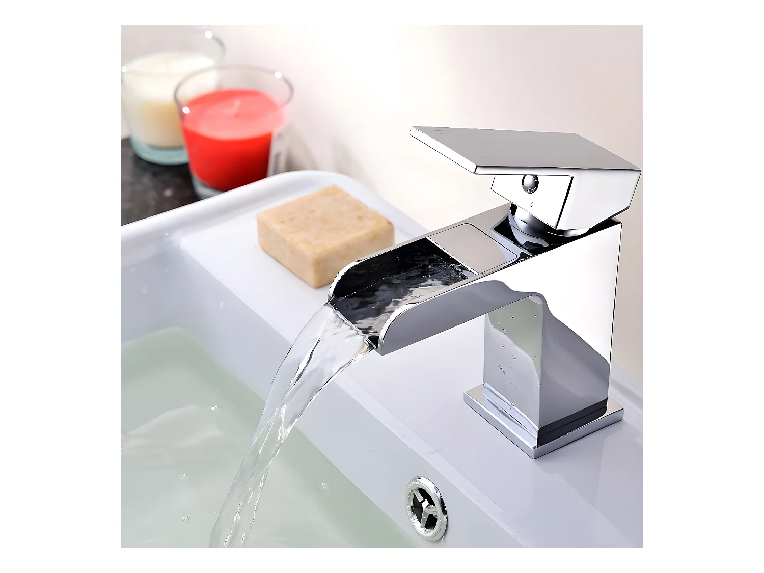 Grifo monomando para lavabo cascada TANO Cromado