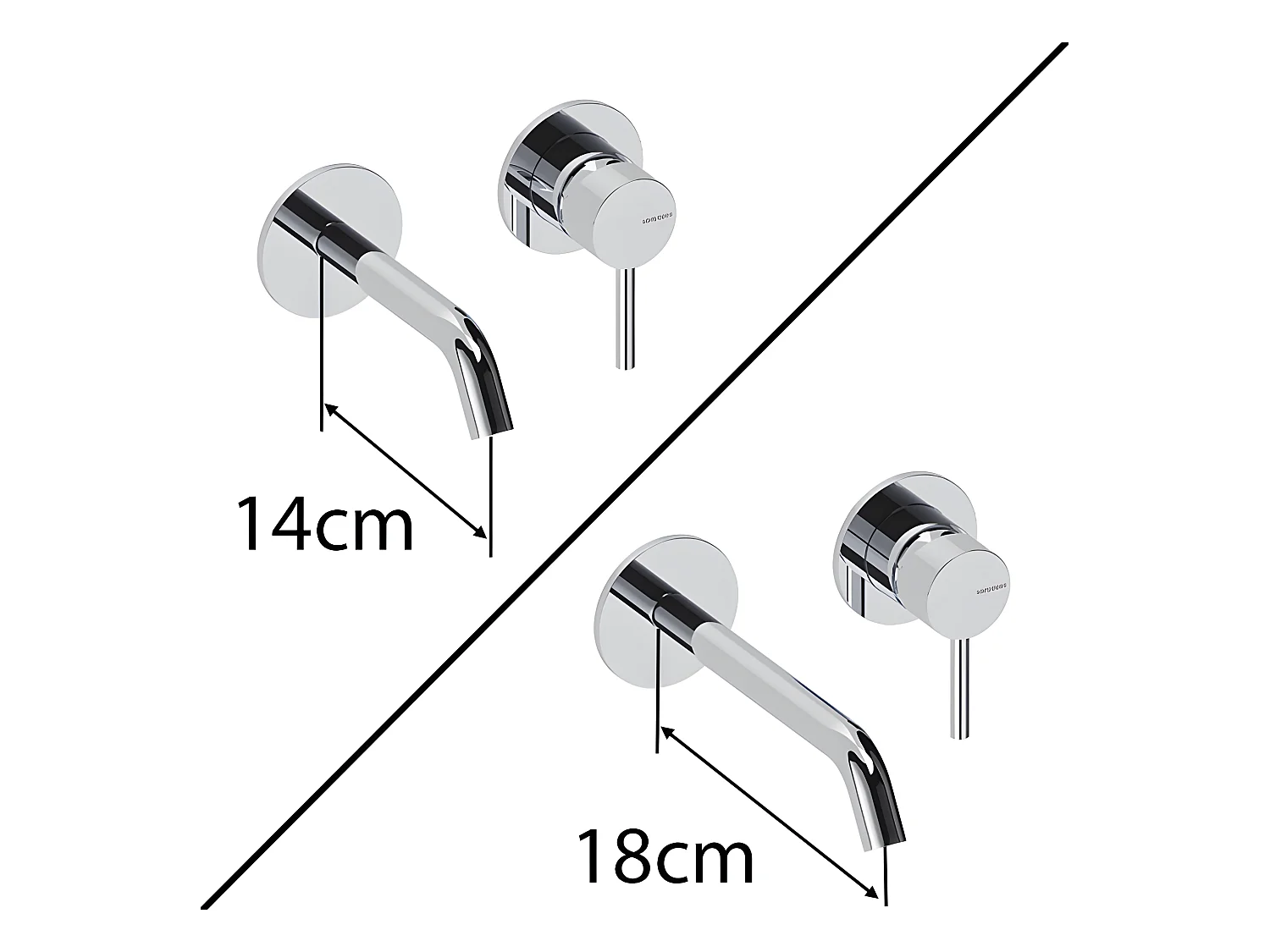 Robinet mitigeur mural LOOP 14 cm Chrome