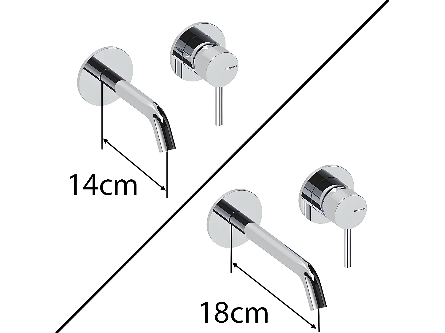 Robinet mitigeur mural LOOP 14 cm Chrome