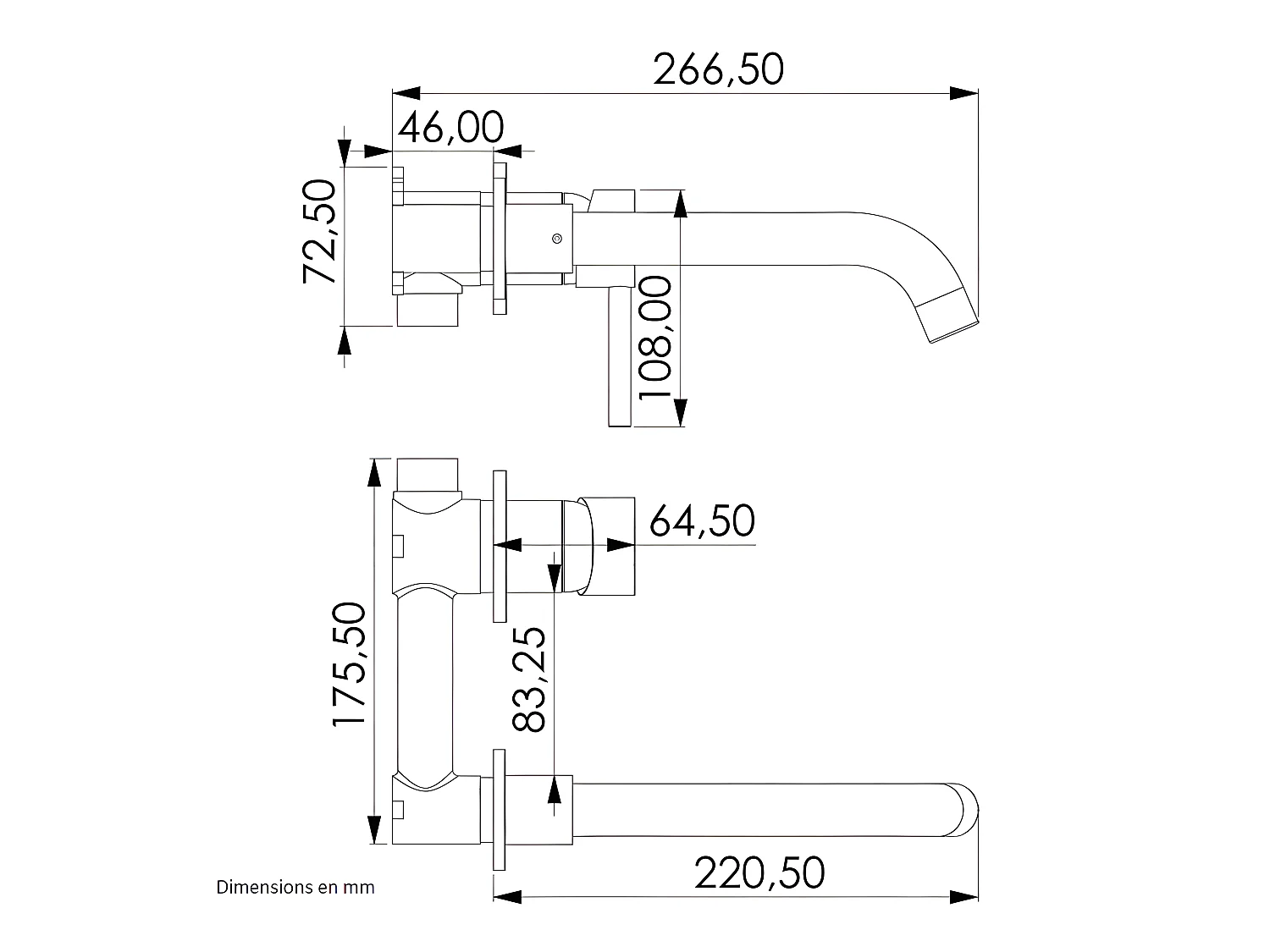 Grifo lavabo empotrado monomando BRAMPTON acero cepillado