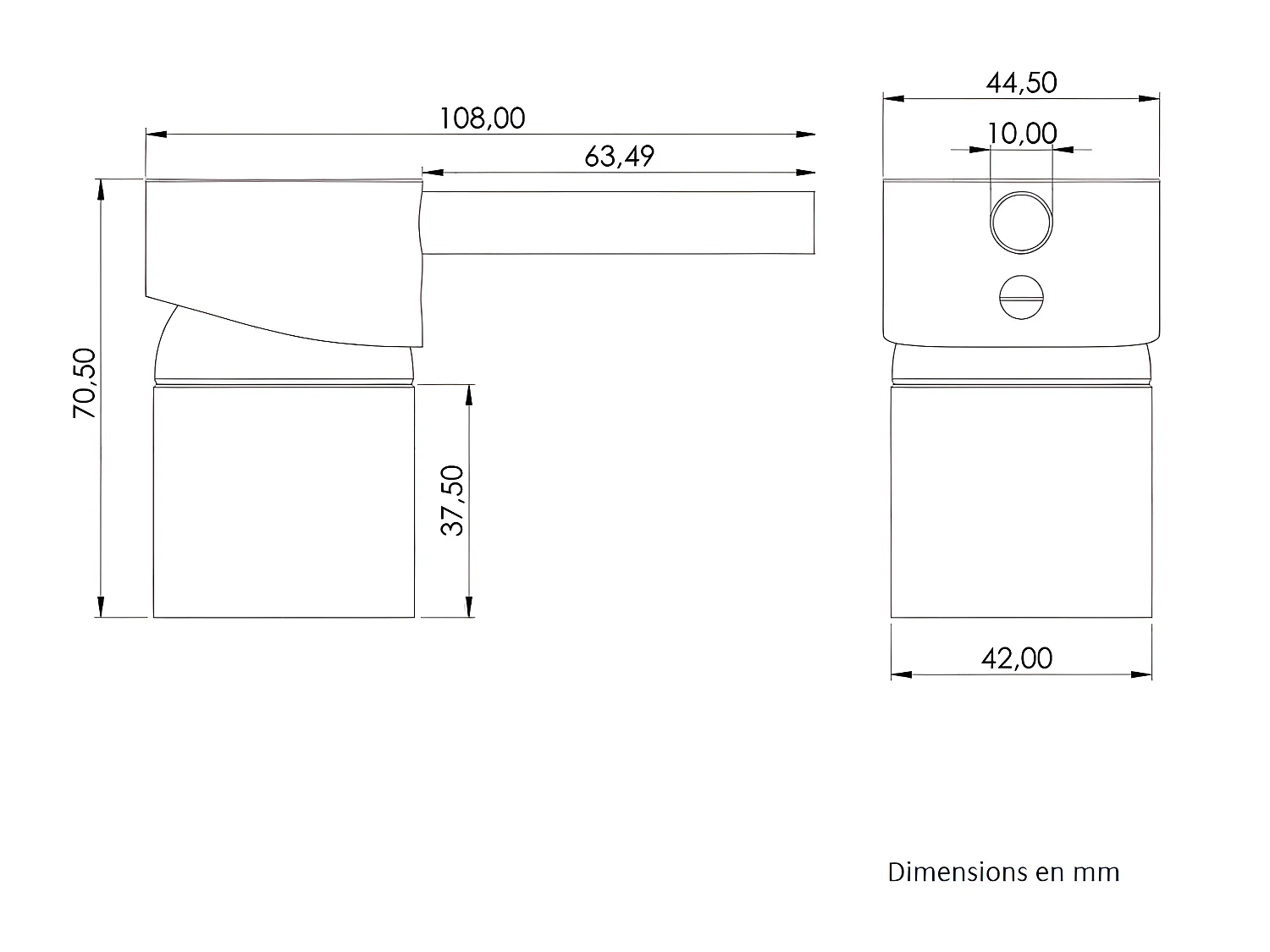Grifo lavabo empotrado monomando BRAMPTON acero cepillado