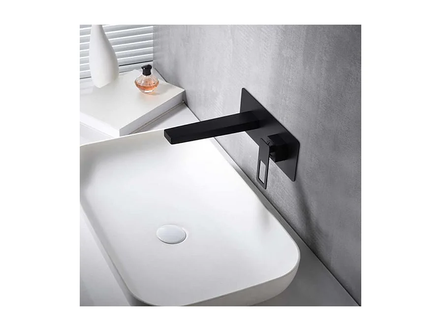 Robinet mitigeur mural encastré SUECIA noir mat