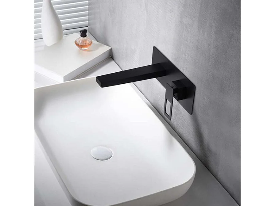Robinet mitigeur mural encastré SUECIA noir mat