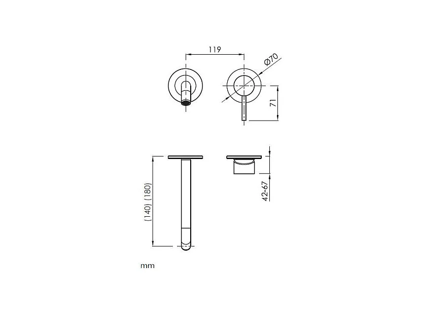 Robinet mitigeur mural LOOP 18 cm Chrome