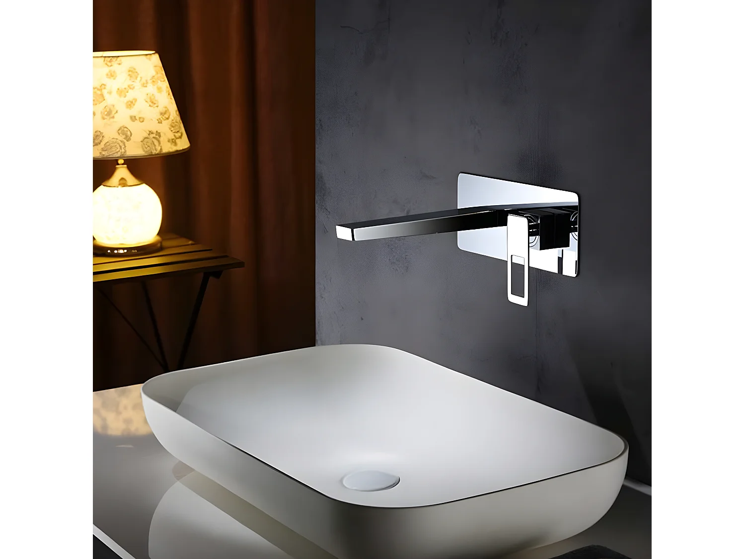 Robinet mitigeur mural encastré SUECIA chromé