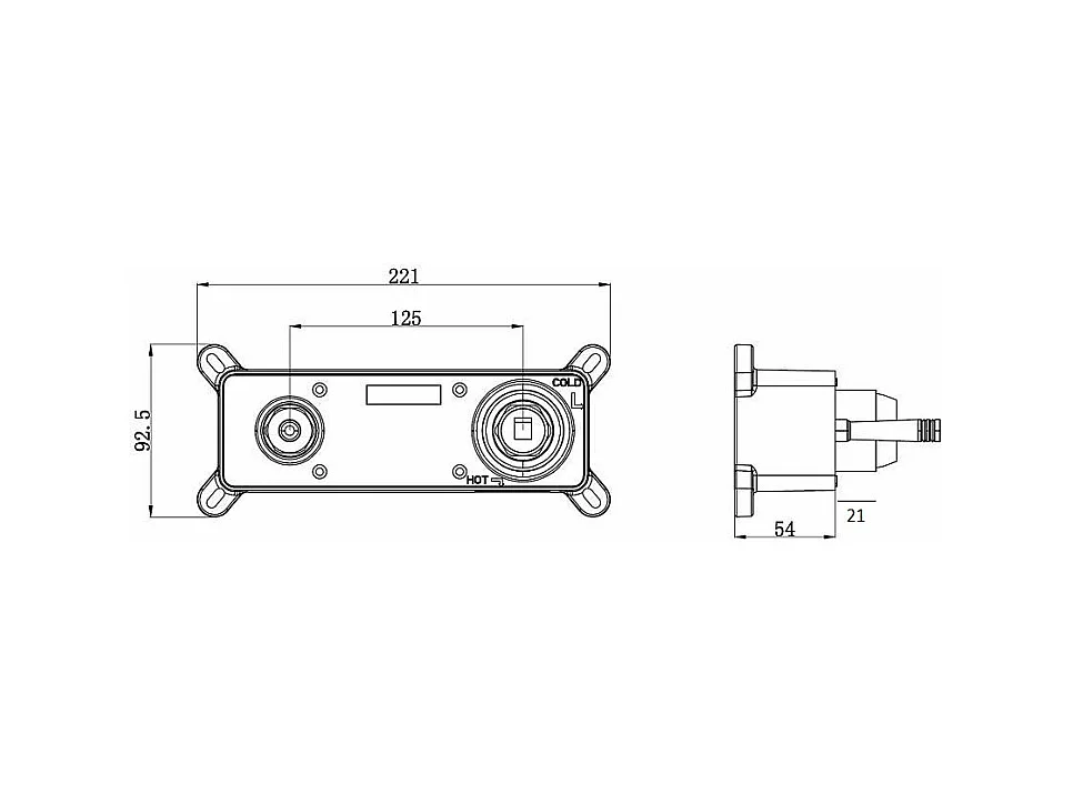 Grifo monomando de pared PIZO Cromado