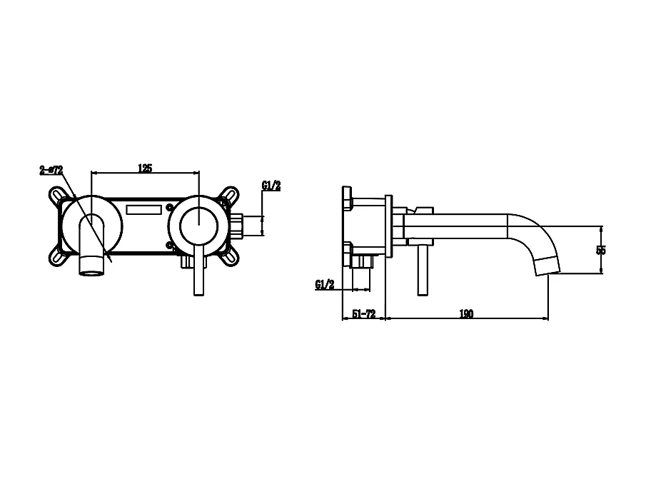 Grifo monomando de pared PIZO Cromado