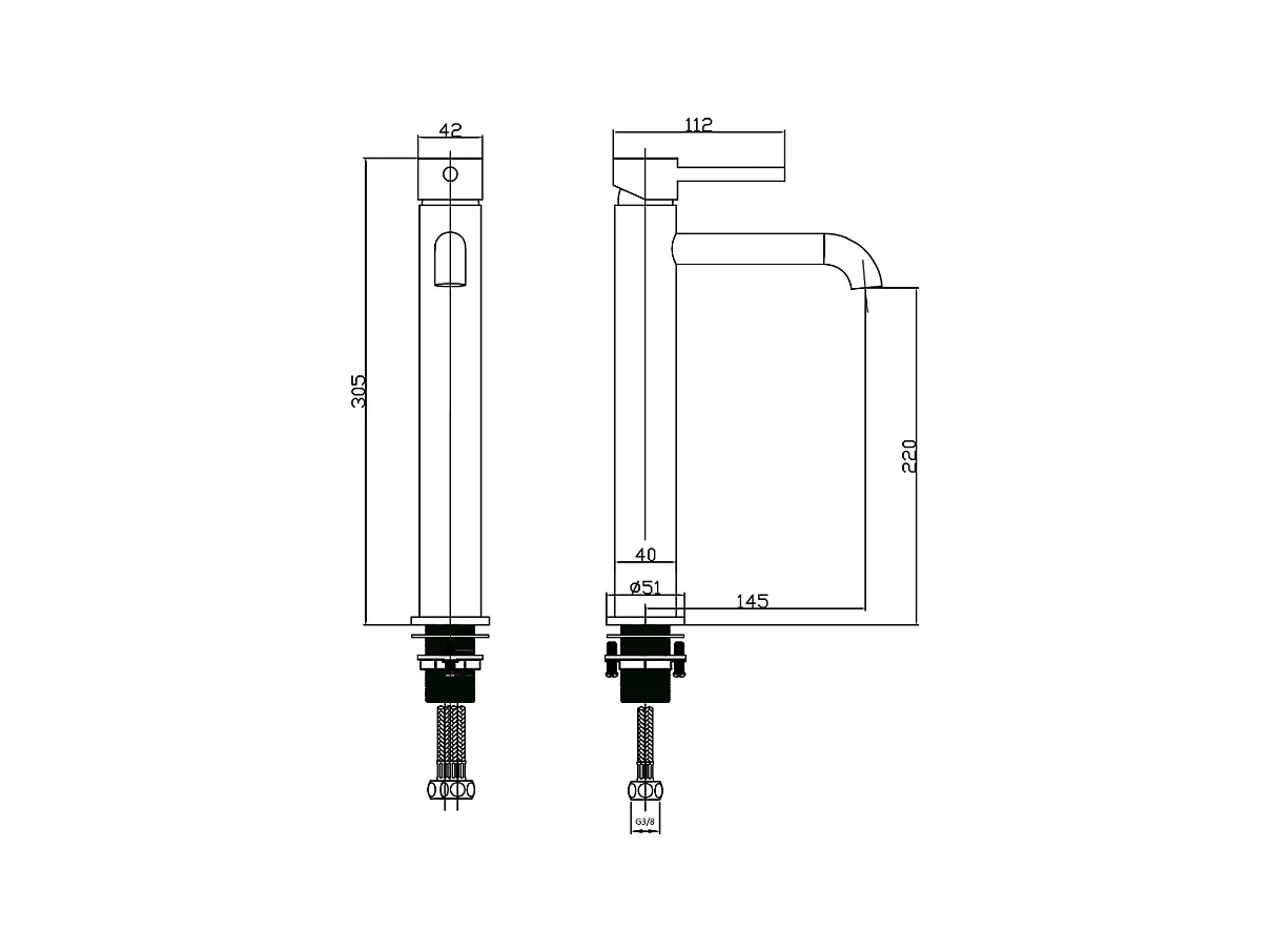 Robinet mitigeur lavabo réhaussé PICO