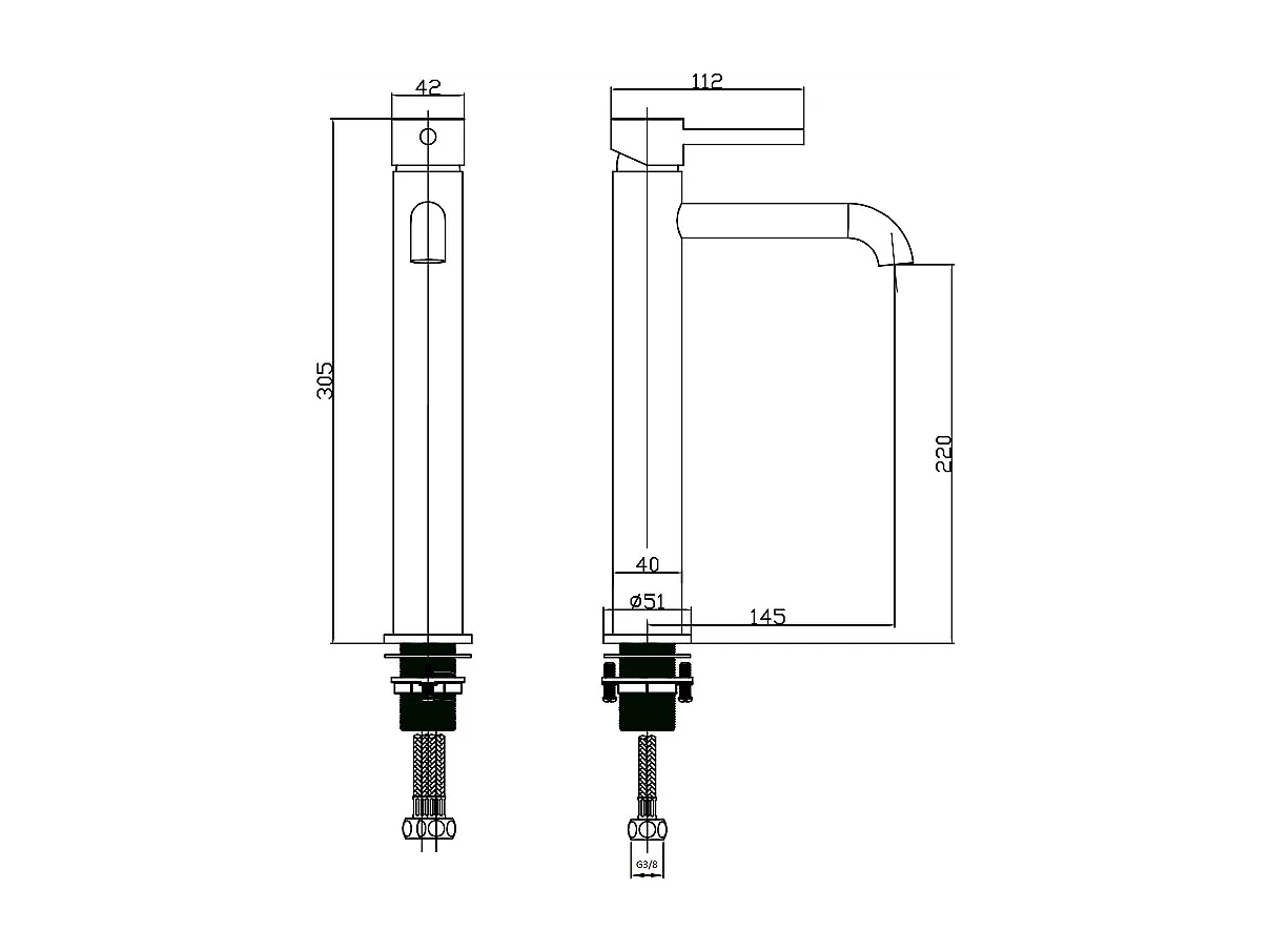 Robinet mitigeur lavabo réhaussé PICO