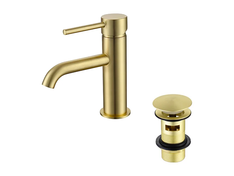 Robinet mitigeur lavabo PICO or brossé