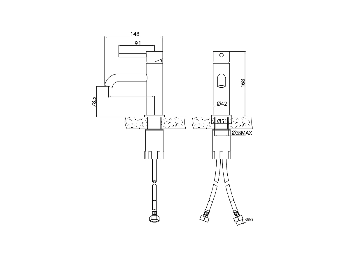 Robinet mitigeur lavabo PICO noir mat