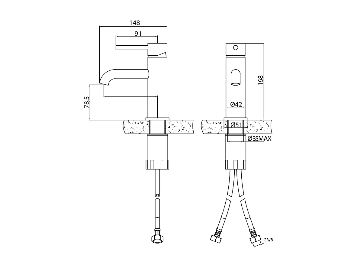 Robinet mitigeur lavabo PICO noir mat