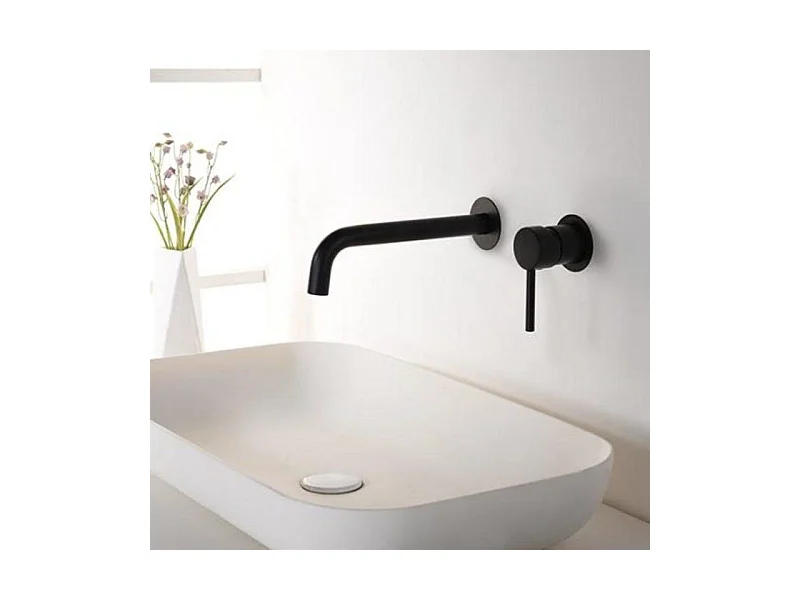 Robinet mitigeur mural encastré ETNA noir mat
