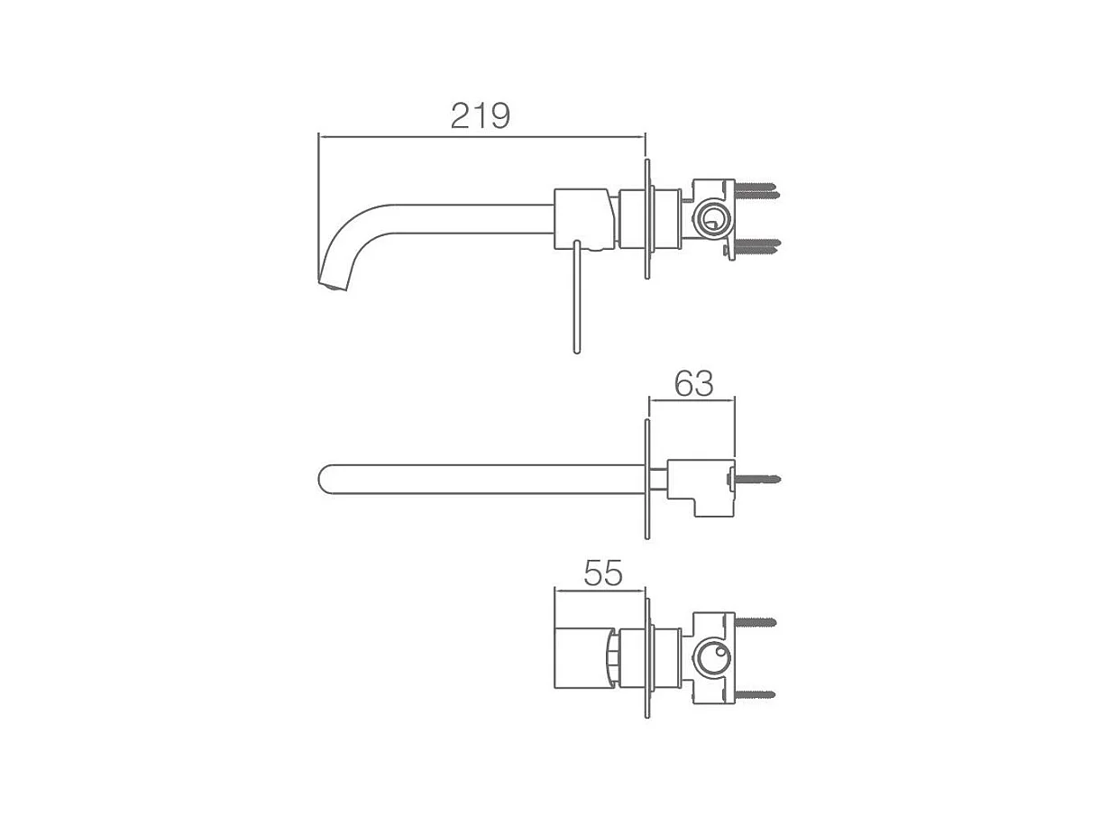 Robinet mitigeur mural encastré ETNA noir mat