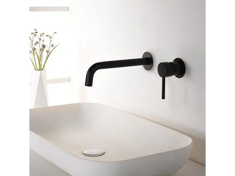 Robinet mitigeur mural encastré ETNA noir mat
