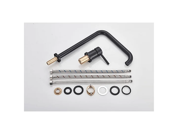 Grifo lavabo alto encastrado monomando giratorio ORUNE negro mate