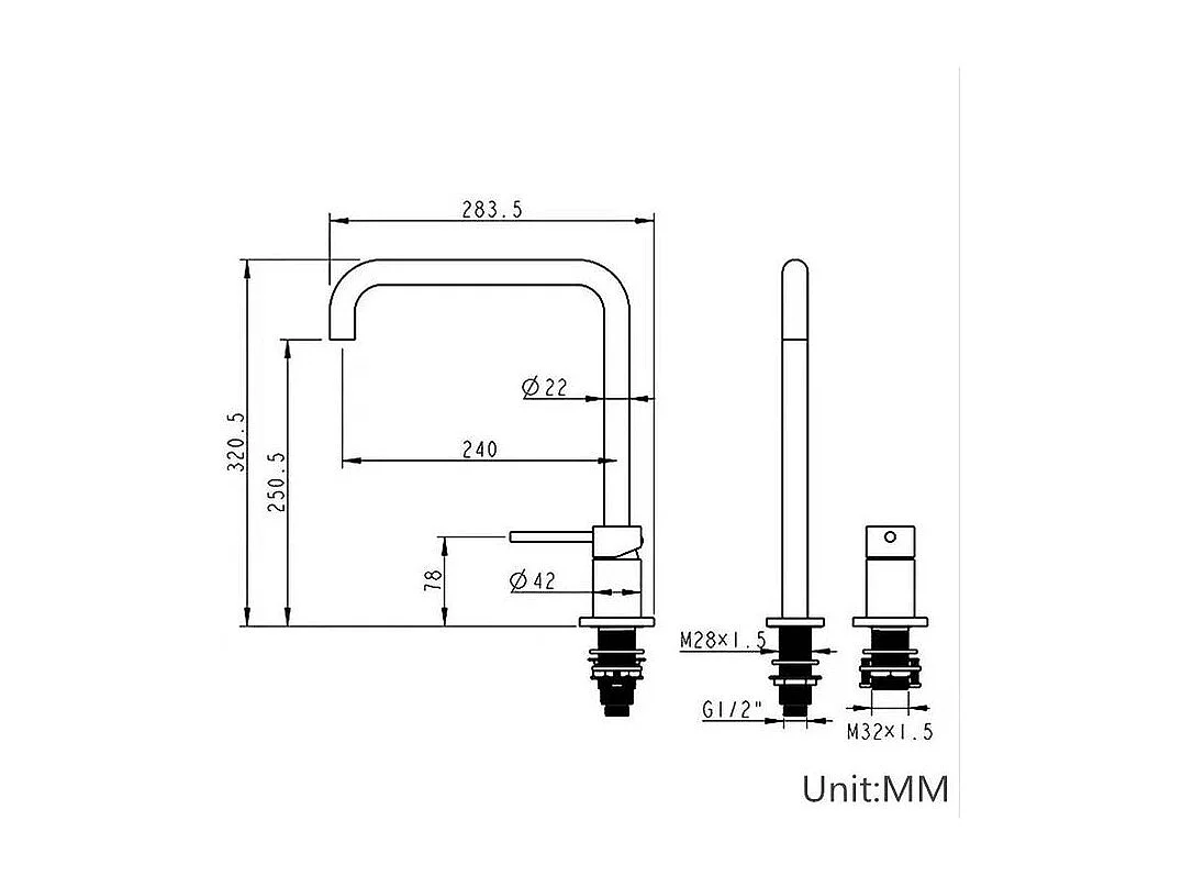 Grifo lavabo alto encastrado monomando giratorio ORUNE negro mate