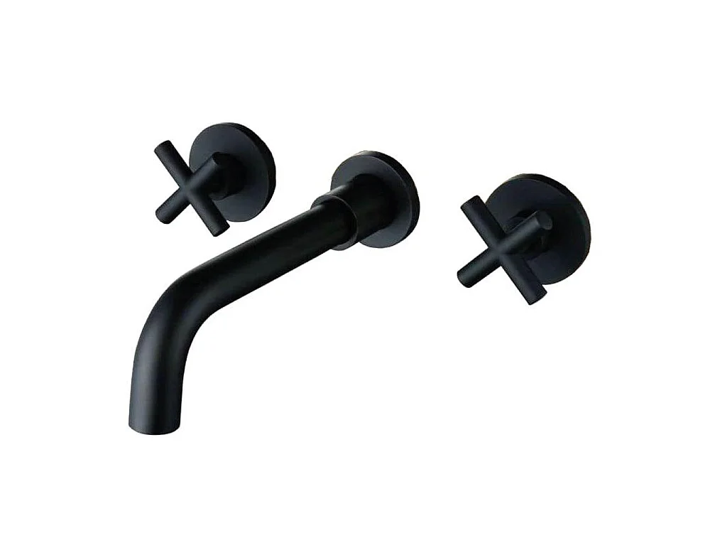 Grifo bimando lavabo empotrado CARBINI negro mate