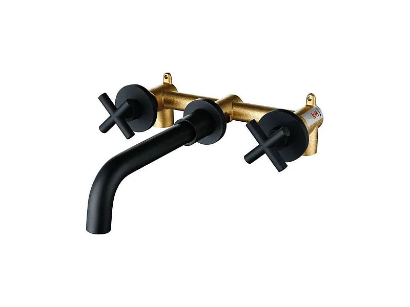 Grifo bimando lavabo empotrado CARBINI negro mate