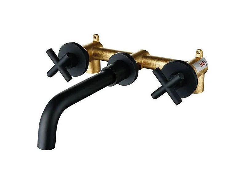 Grifo bimando lavabo empotrado CARBINI negro mate