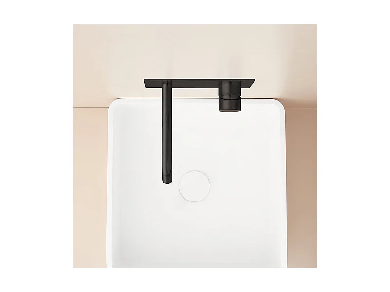 Robinet mitigeur mural avec plaque LOOP 18 cm Chrome