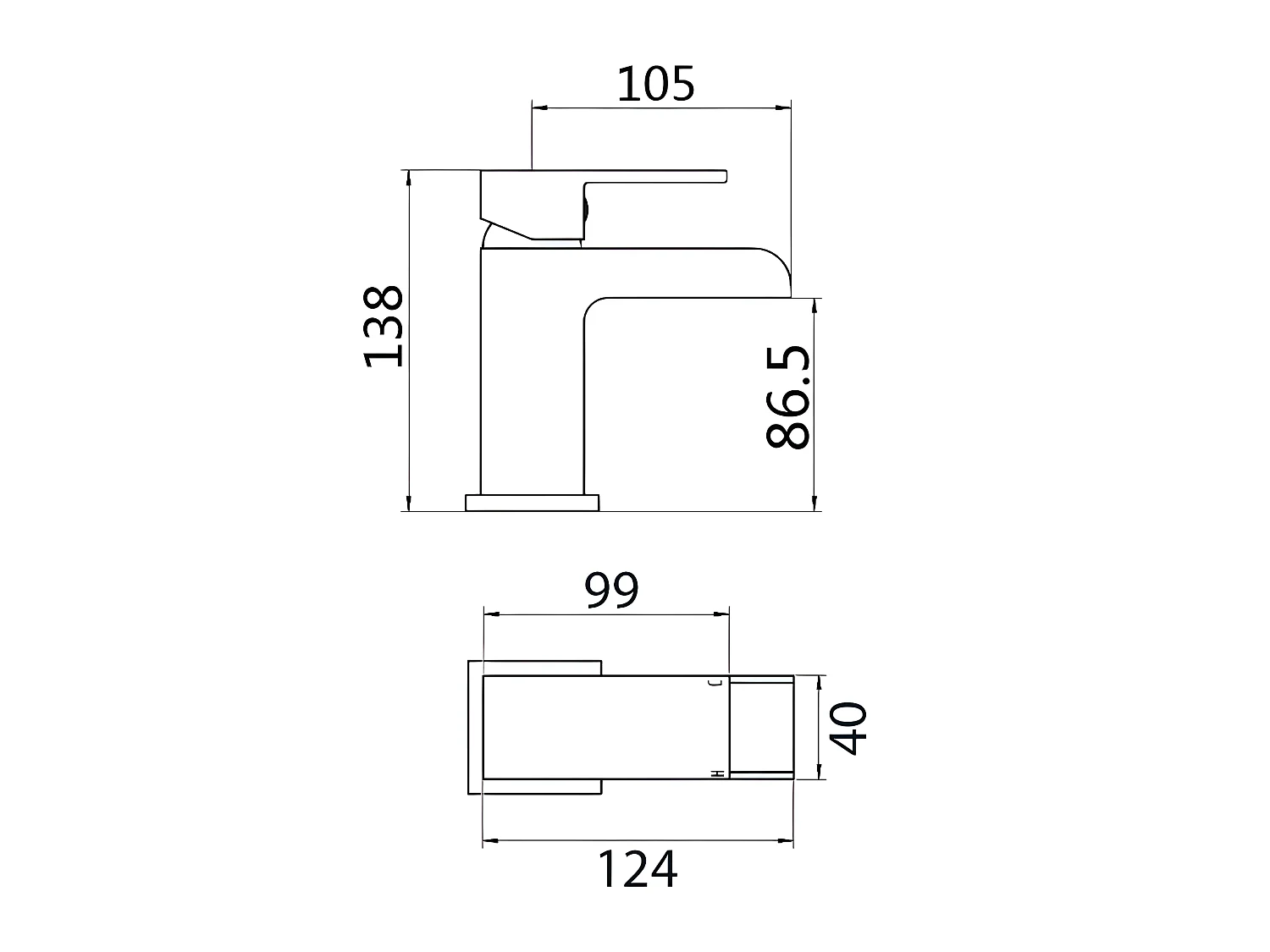 Robinet mitigeur lavabo cascade TANO noir mat