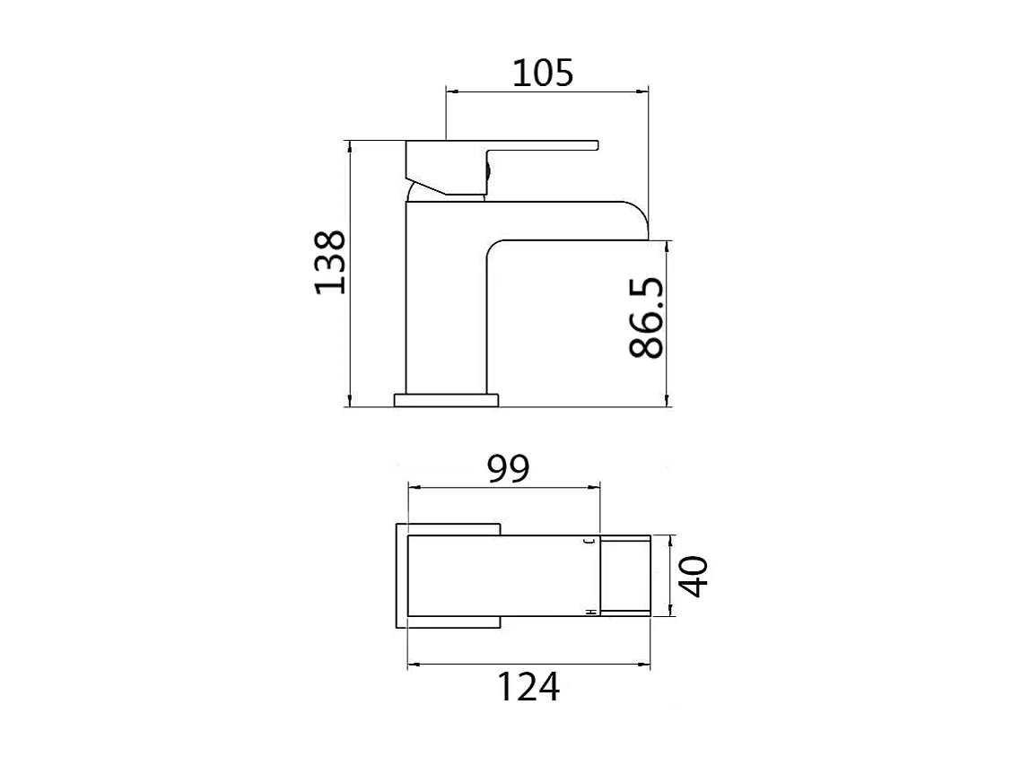 Grifo monomando para lavabo cascada TANO negro mate