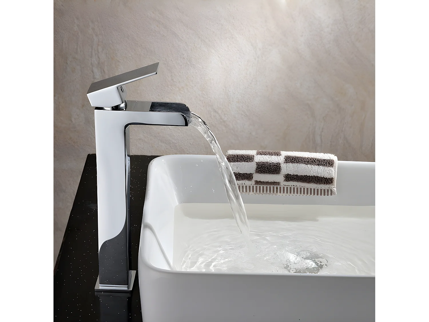 Robinet mitigeur lavabo cascade réhaussé TANO