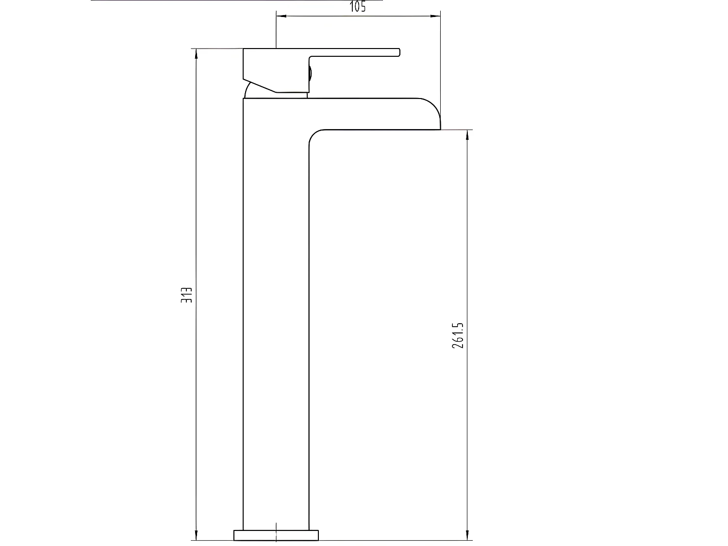 Robinet mitigeur lavabo cascade réhaussé TANO