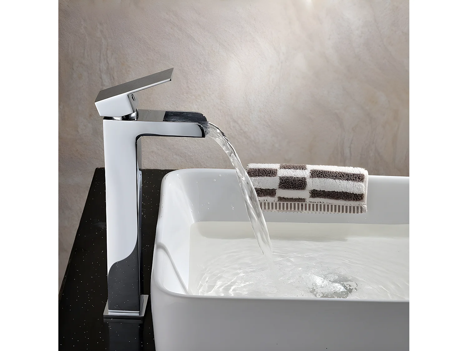 Robinet mitigeur lavabo cascade réhaussé TANO