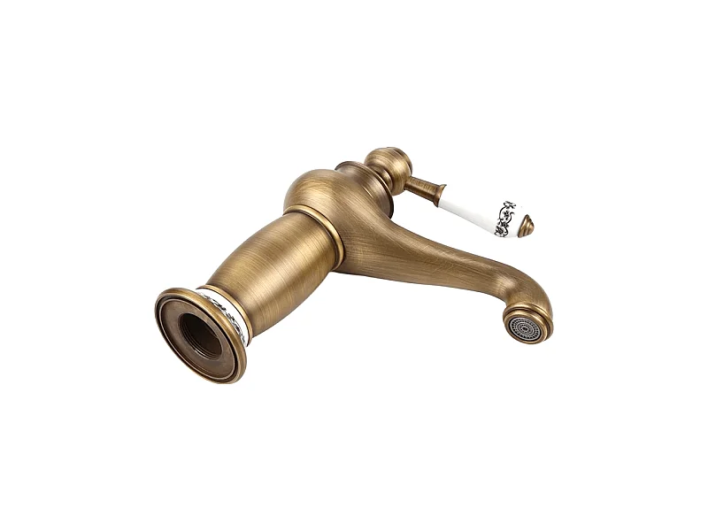 Grifo lavabo monomando retro FLORINA dorado envejecido