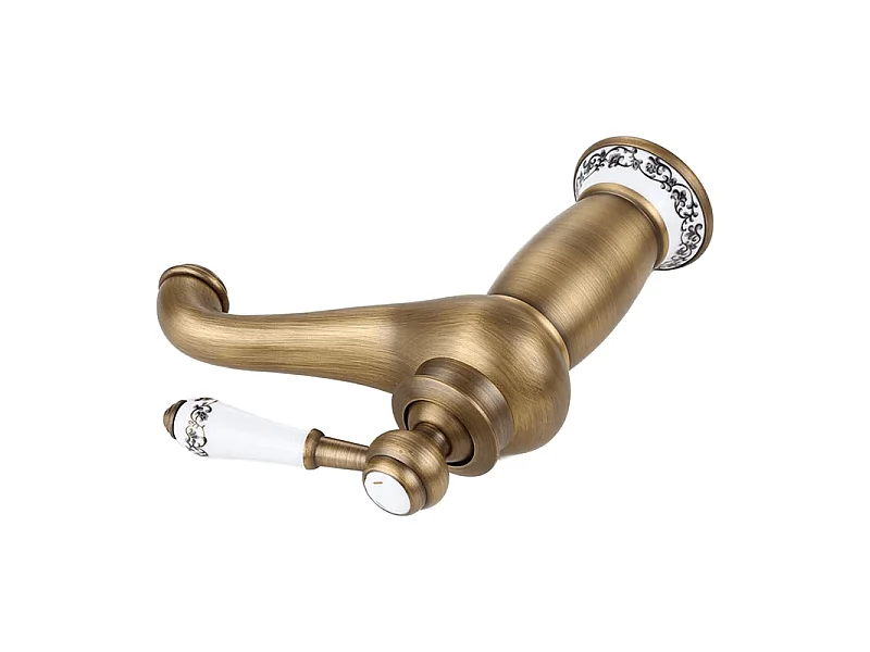 Grifo lavabo monomando retro FLORINA dorado envejecido