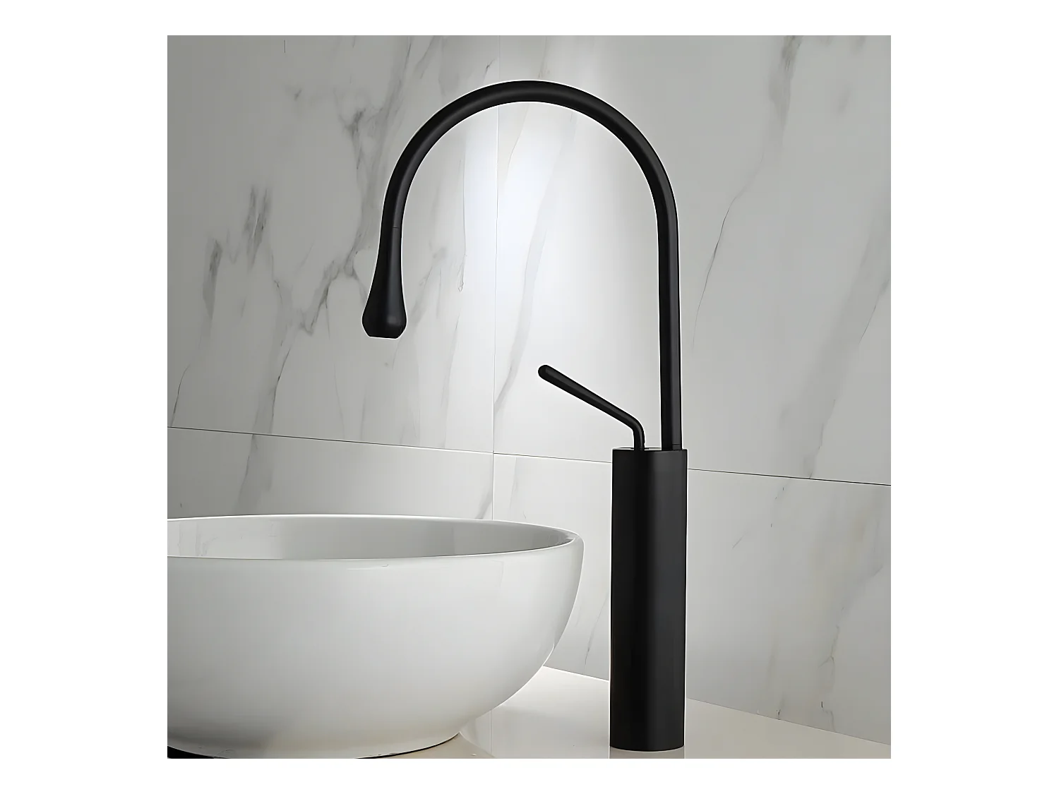 Mitigeur rehaussé pour vasque CALGARY noir mat