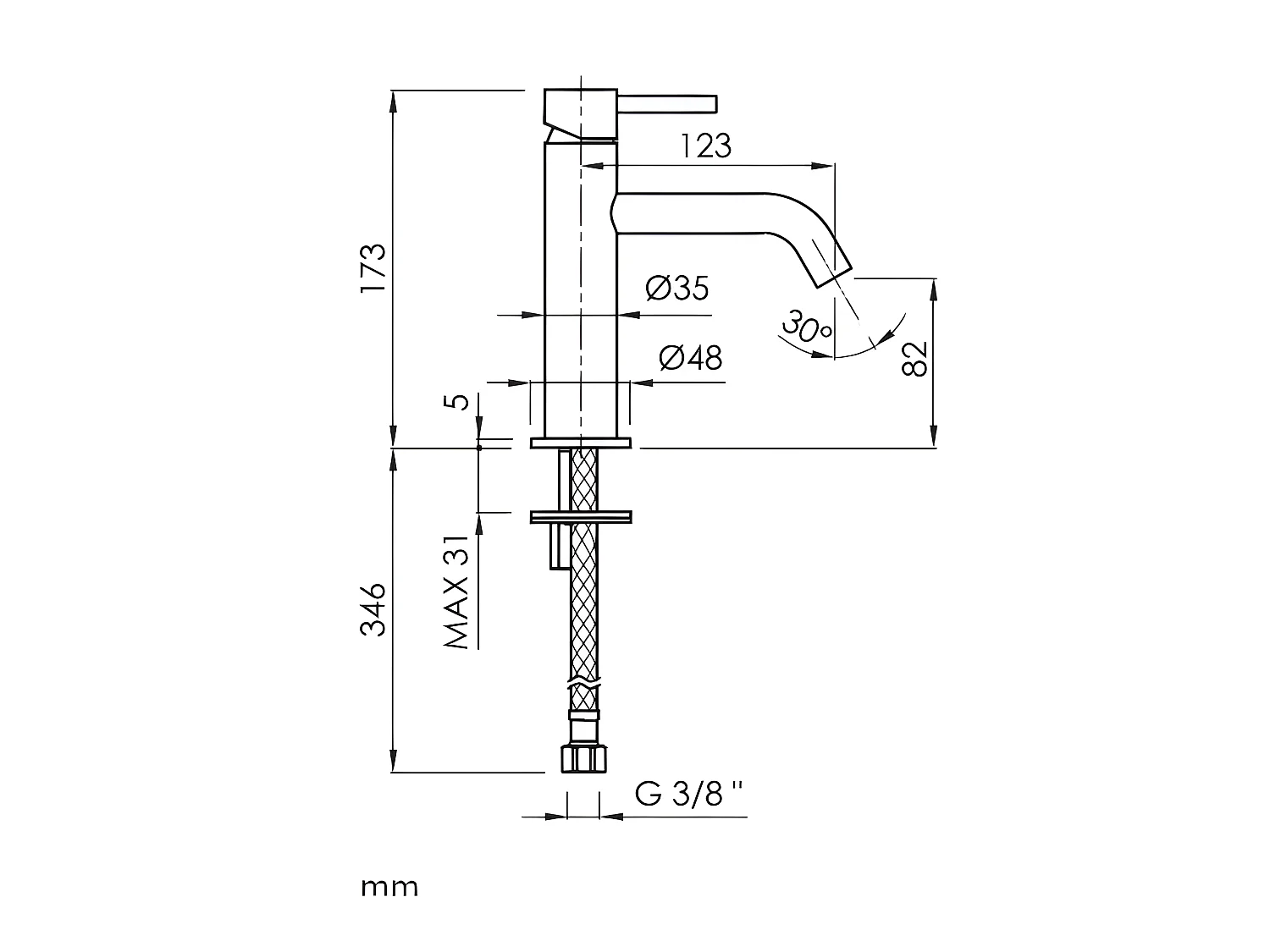 Grifo monomando para lavabo LOOP en 6 colores