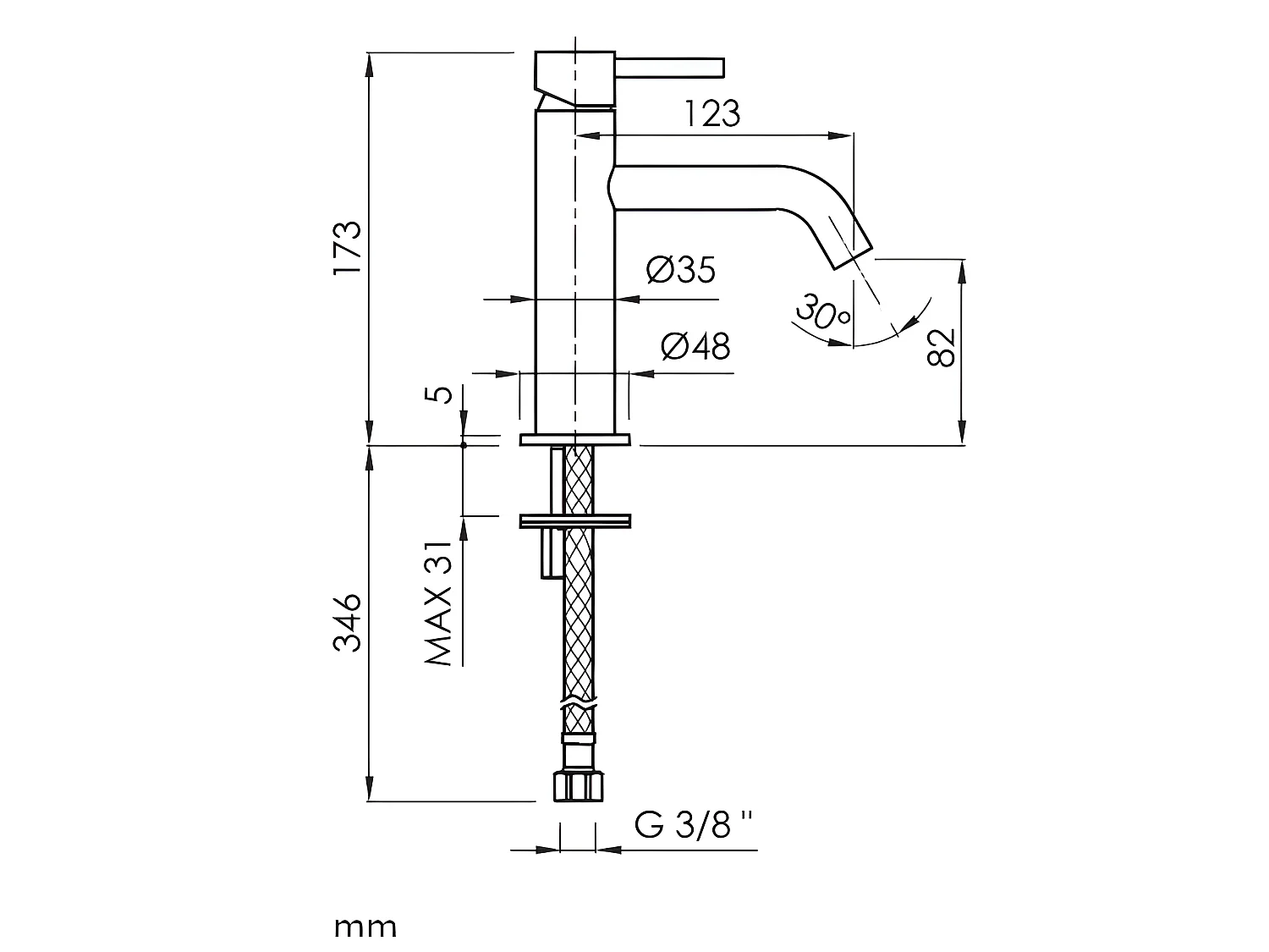 Grifo monomando para lavabo LOOP en 6 colores