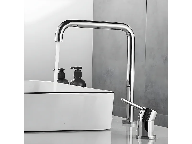 Grifo lavabo alto encastrado monomando giratorio ORUNE Cromado