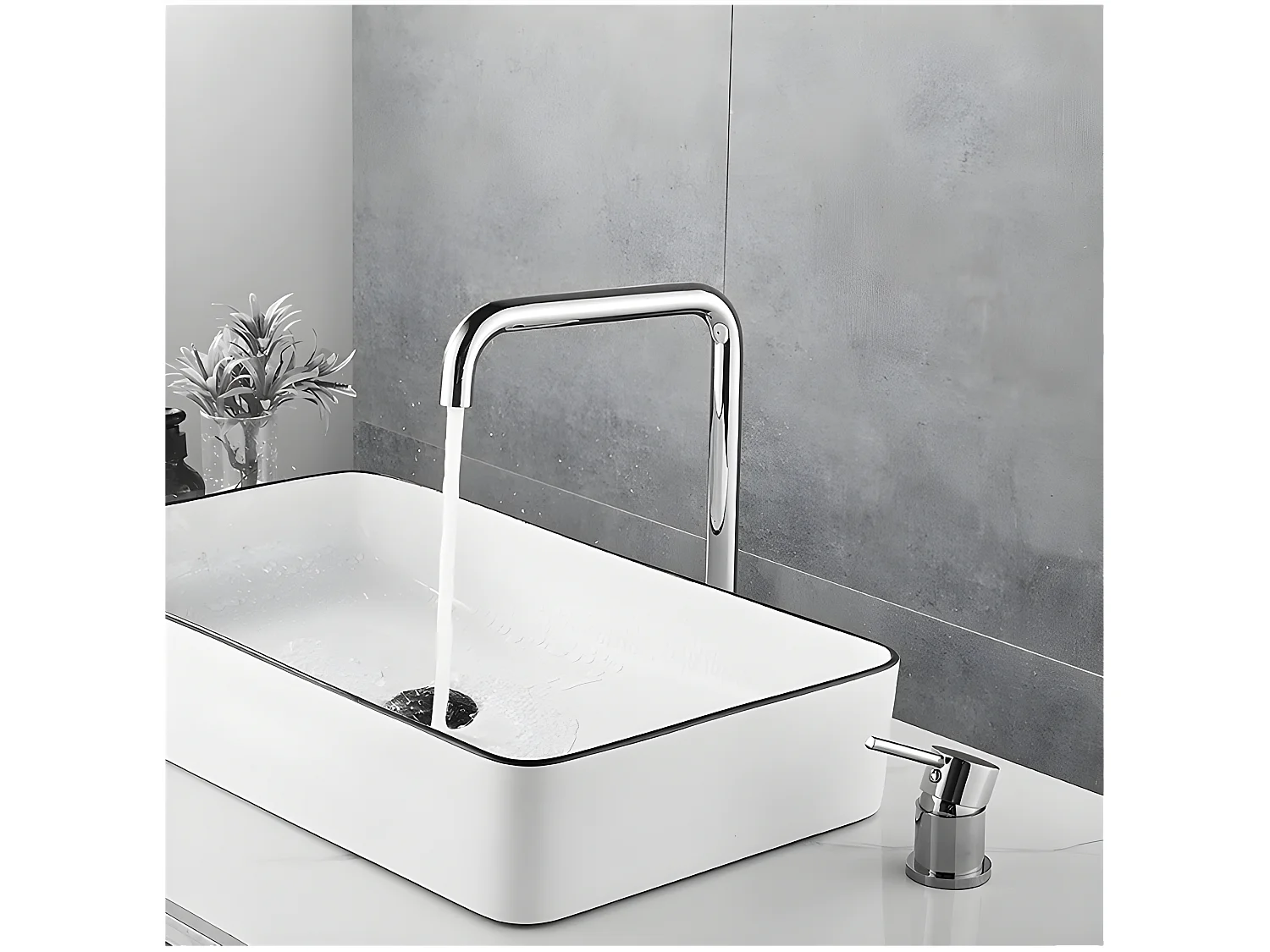 Grifo lavabo alto encastrado monomando giratorio ORUNE Cromado