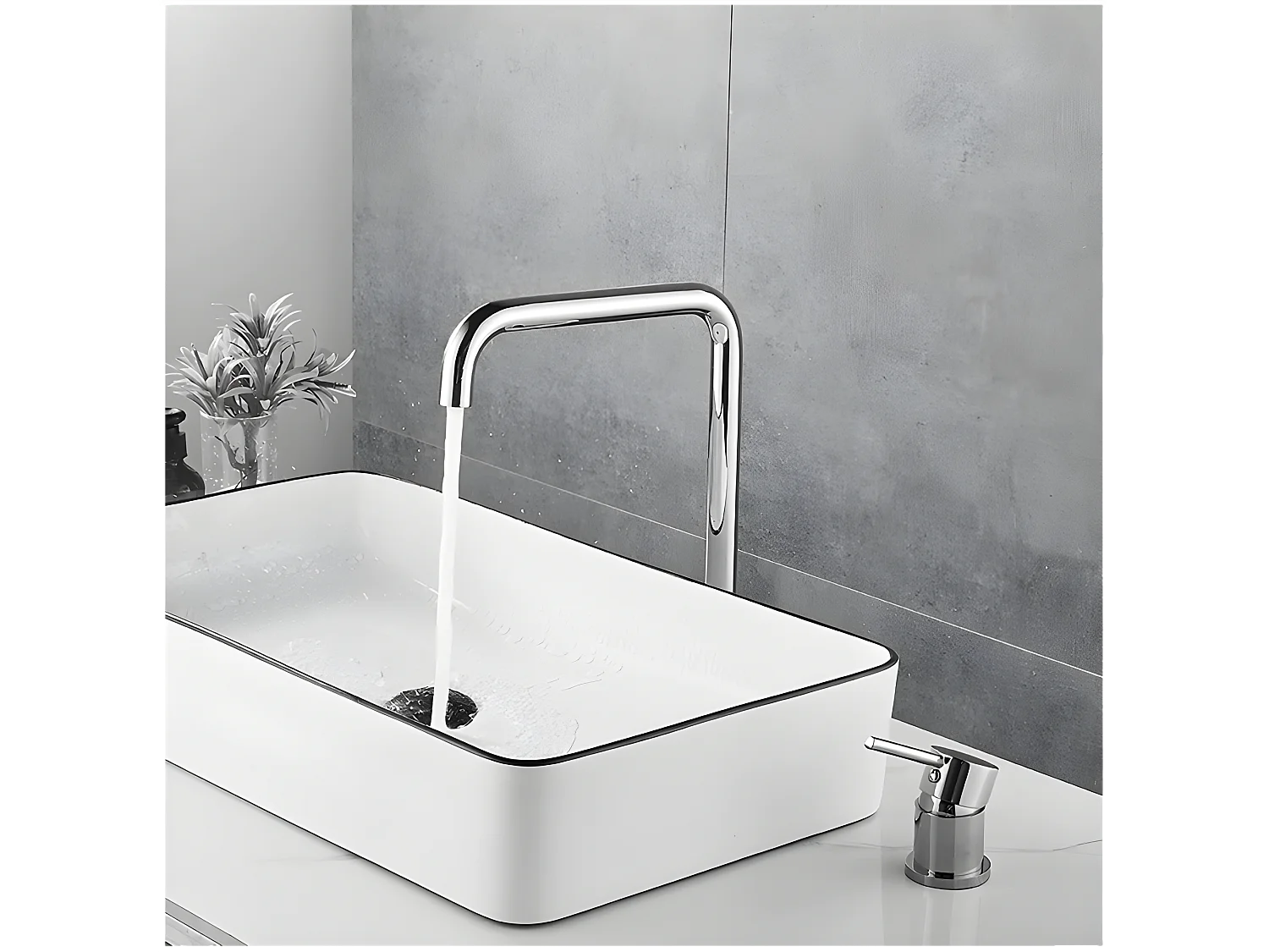 Grifo lavabo alto encastrado monomando giratorio ORUNE Cromado